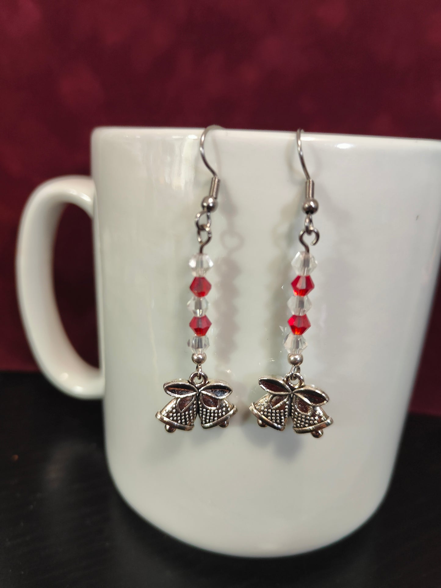 Silver Bells Christmas Holiday Earrings