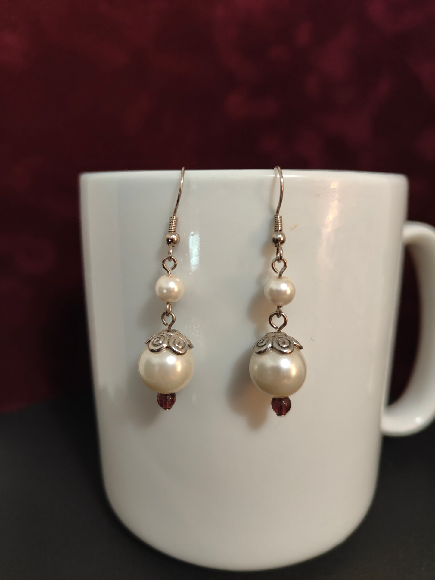 White Pearl Earrings