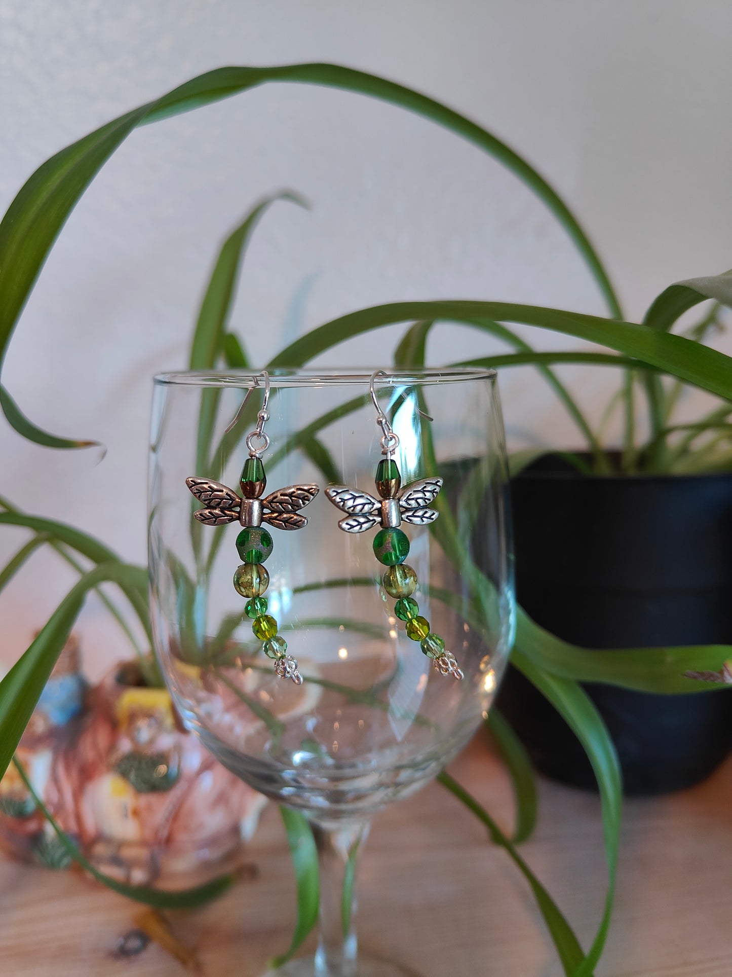 Green Dragonfly Earrings