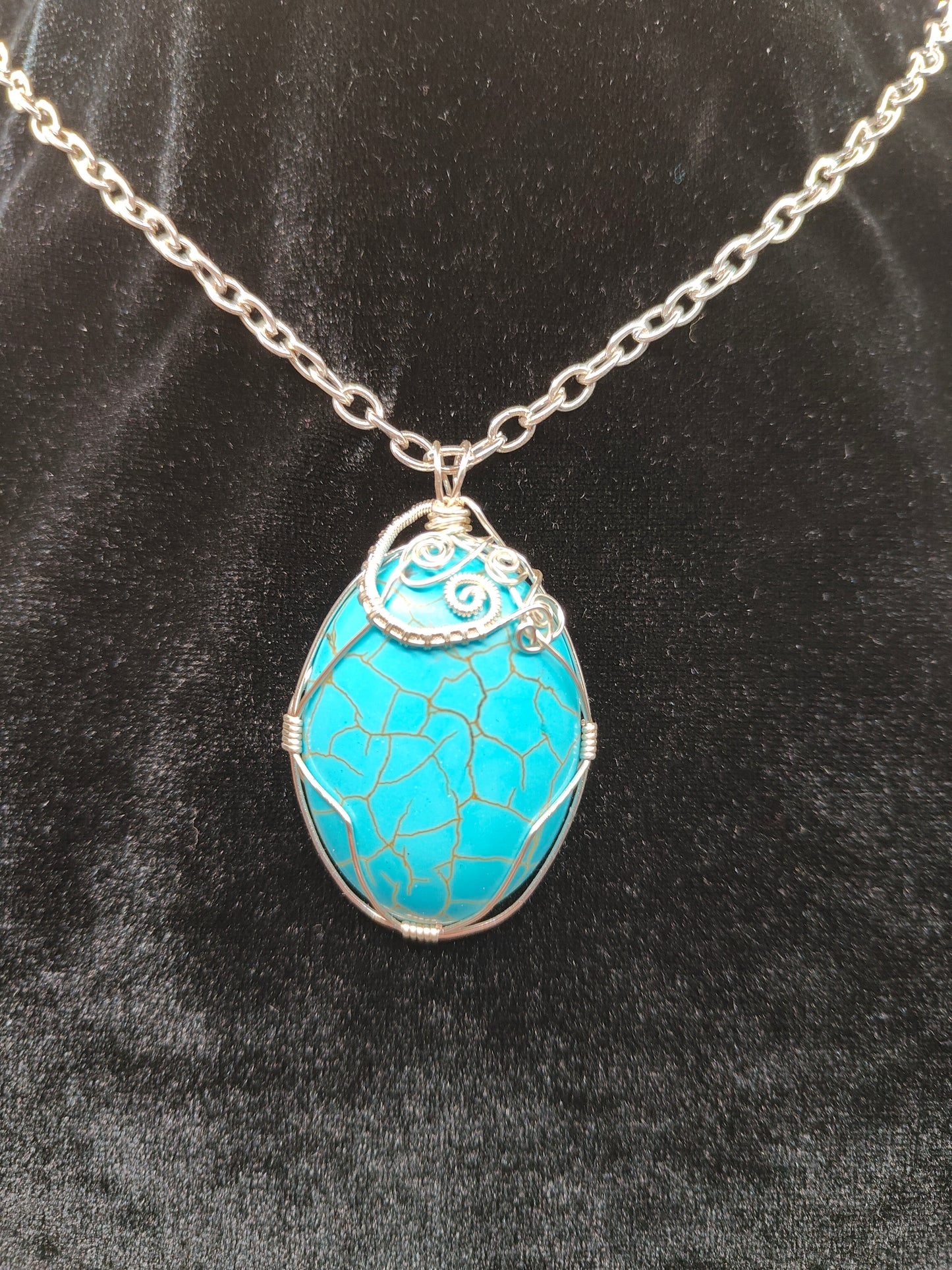 Turquoise Howlite Pendant