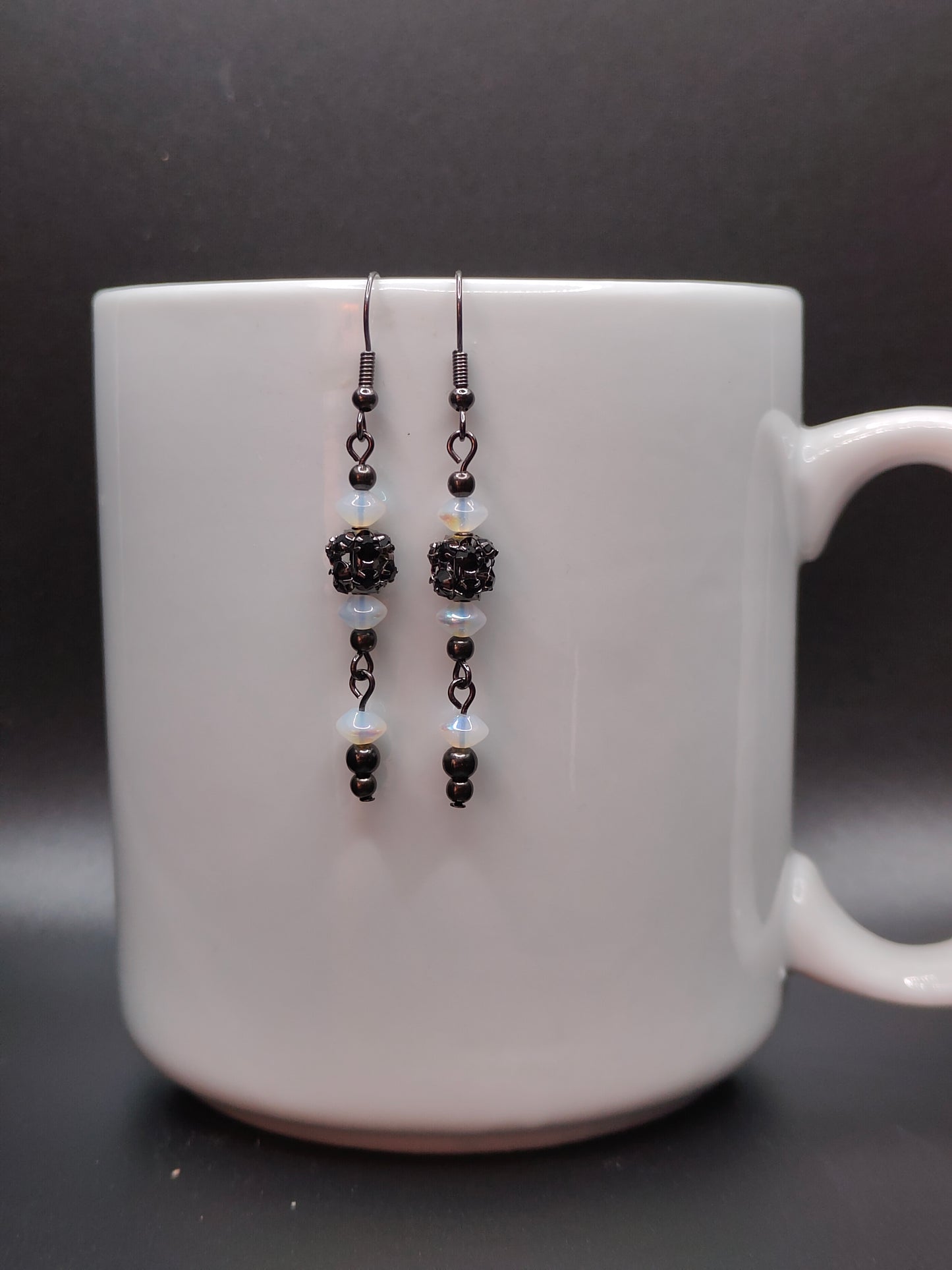 Black and Pearl Colored Earrings